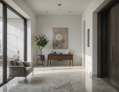 Entrada a una casa vista desde el interior
