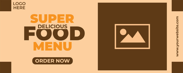 Super delicious food menu design banner template