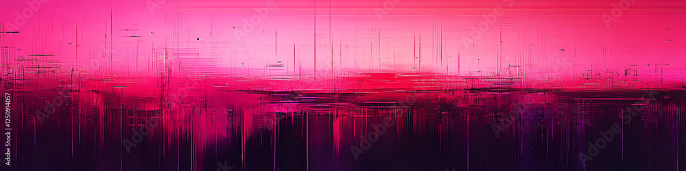 Poster abstract lines in vibrant pink shades create a dynamic landscape. concept of digital art and modern 