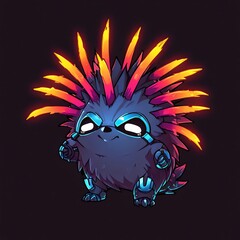 Cyberpunk Hedgehog: Neon Spiked Fury