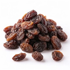 Obraz premium Fresh dried raisins pile on white background for healthy food concept