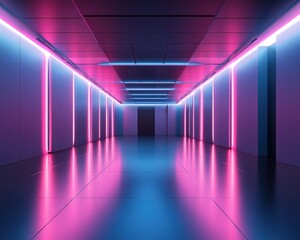 Neon Lit Corridor.