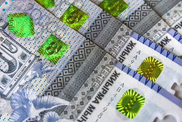 Fototapeta premium Part of the 20,000 tenge banknotes