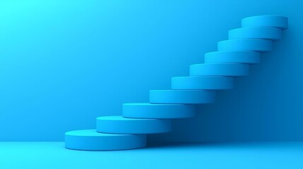 Fototapeta premium Business Team Building Communication Teamwork Success Goal Abstract blue stairway design for creative projects.