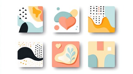 Colorful Geometric Shapes and Patterns for Modern Design Projects