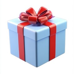 Obraz premium A high-quality 3D render of a gift box icon, featuring a neatly wrapped package with a decorative