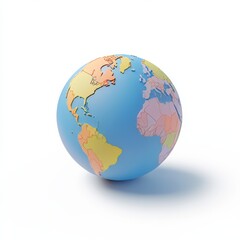 Naklejka premium A high-quality 3D render of a global icon, featuring a sleek, spherical Earth with meridians