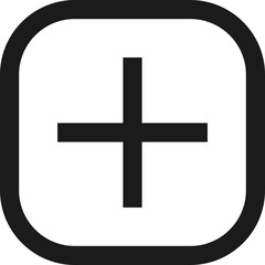Obraz premium Add Button Plus Icon in Rounded Square