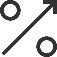 Black Percentage Symbol with Upward Arrow