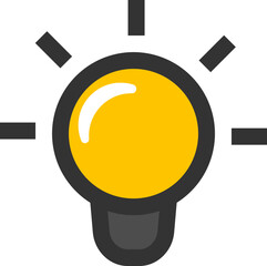 Bright Light Bulb Icon Symbolizing Ideas
