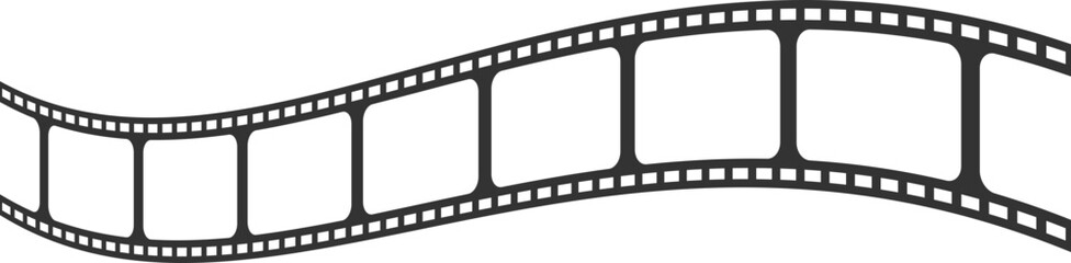 Wavy Film Strip Icon in Black and White