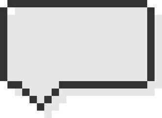 Pixelated Rectangular Speech Bubble Icon