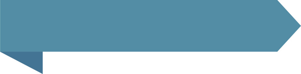 Fototapeta premium Blue Ribbon Banner with Folded End