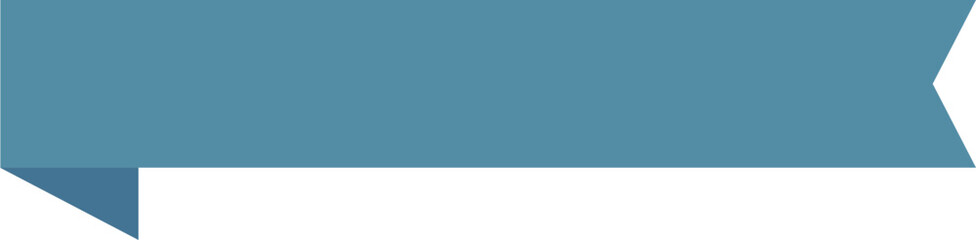 Fototapeta premium Blue Ribbon Banner with Folded End