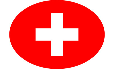 Swiss Flag Oval Icon