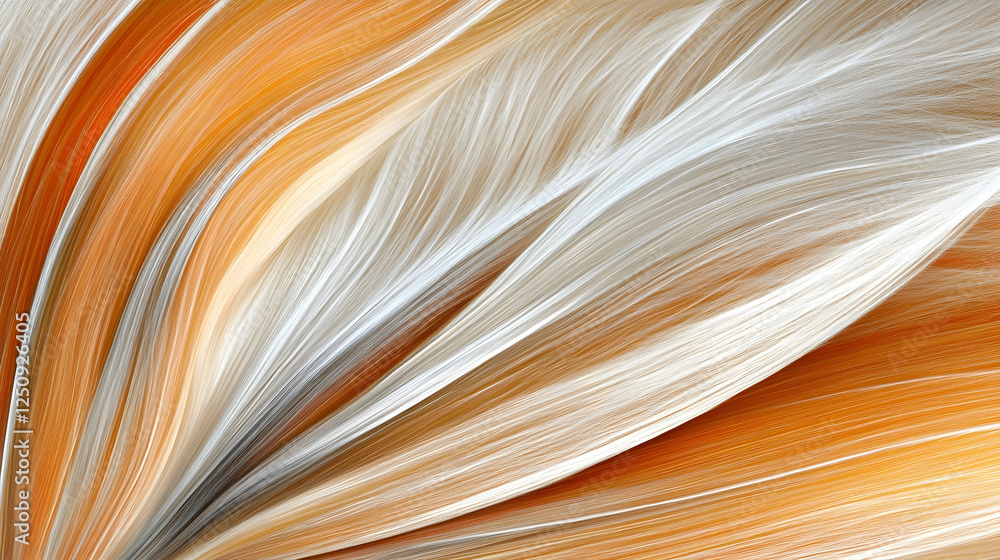 Poster abstract wave patterns in orange and beige, used for backgrounds to evoke movement and warmth in cre