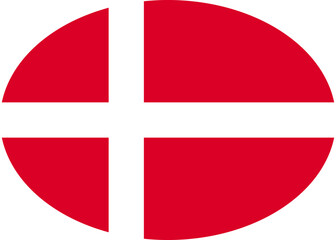 Obraz premium Danish Flag Oval Icon