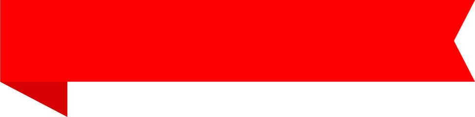 Naklejka premium Red Arrow Banner with Folded Tail Design