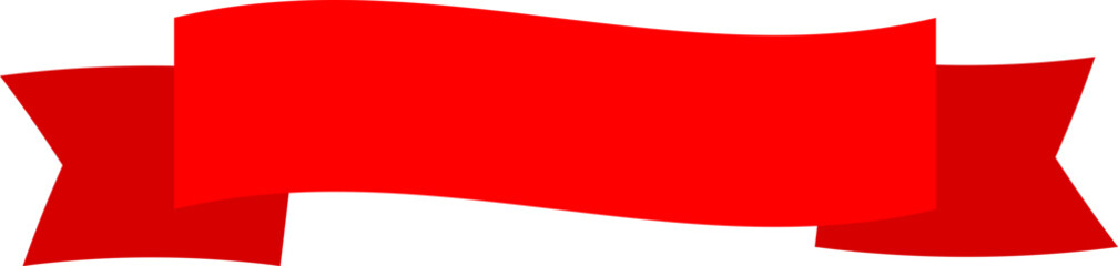 Red Curved Ribbon Banner Icon Design