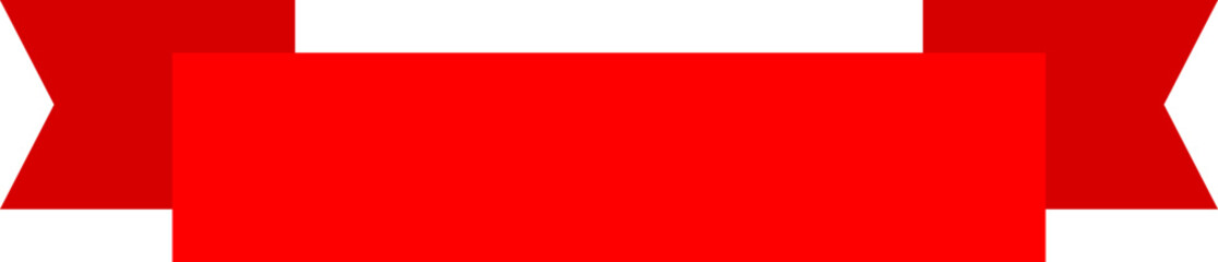 Red Curved Ribbon Banner Icon Design