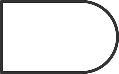 Outline Rectangular Banner with Triangular Cut