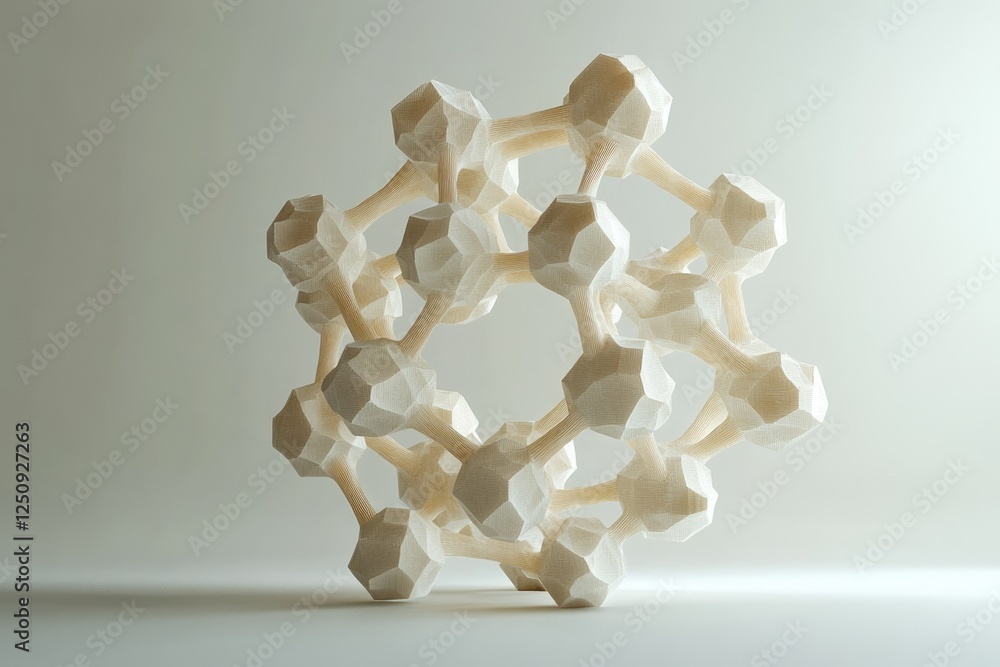Aufkleber abstract 3d model of interconnected nodes, resembling a molecule or network structure.