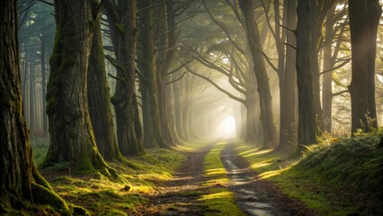 Fototapeta premium Foggy Forest Path