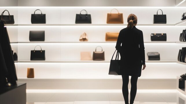 A shopper in a chic boutique.
