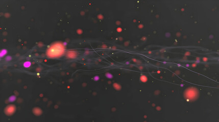 Colorful particles flowing in abstract digital motion, creating depth for wallpaper, design element, or scientific presentations