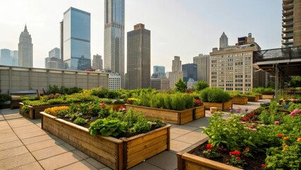 Fototapeta premium Urban Rooftop Garden