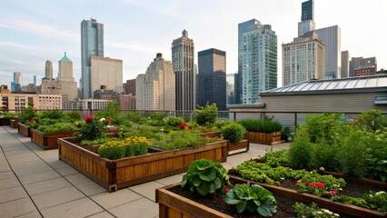 Fototapeta premium Urban Rooftop Garden