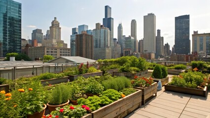Fototapeta premium Urban Rooftop Garden