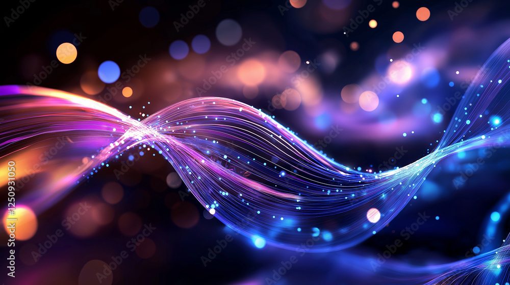 Aufkleber an energetic visualization of genetic research, with a dna double helix dissolving into a swirl of l