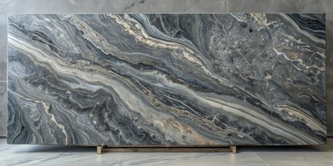 Elegant Grey Marble Surface with Unique Veins and Patterns