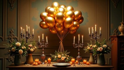 Set against a warm mut, Flux_Dev_A_lavish_dimly_lit_party_scene