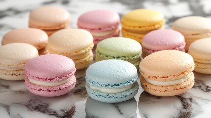 Obraz premium A set of colorful macarons.
