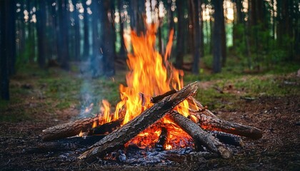 campfire in the forest