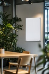 Blank White Signage Mockup in Modern Coworking Office Space for Corporate Identity Presentations