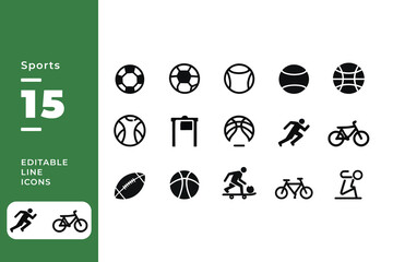 Sports Pictograms Infographics – Editable Vector Icon Collection