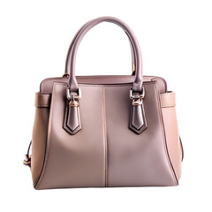 Elegant womens designer leather handbag stylish pink purse fashion on transparent background up tote