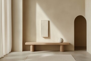 Serene Minimalist Interior Design: A Beige Haven of Calm