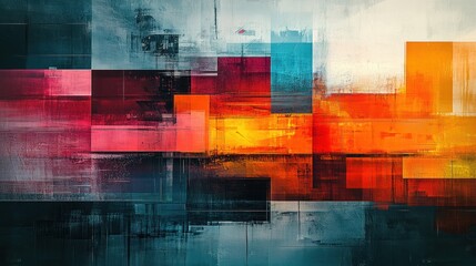Naklejka premium Abstract city urban art, textured painting, digital background, website header