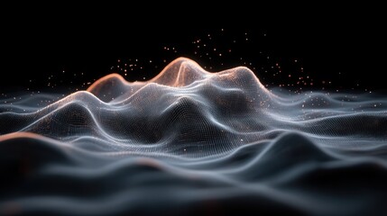 3d rendered visualization of a computer generated wave of light and quantum energy field