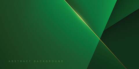 green transparent dynamic line vector abstract background with shiny luxury gold effect	