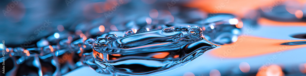Aufkleber abstract image of liquid surface with bubbles and reflective properties