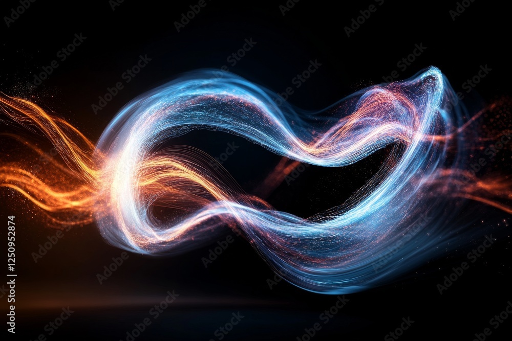 Poster dynamic light trails intertwining in a mesmerizing display of color and motion at nighttime