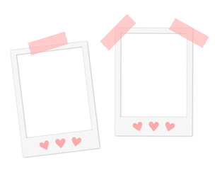 set of blank photo frames for romantic cute valentine's journal