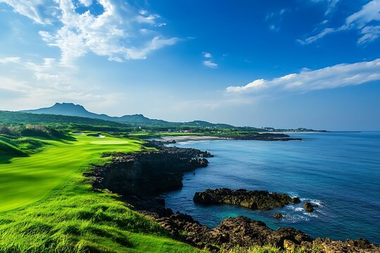 Picturesque Coastal Golf Course with Dramatic Scenery