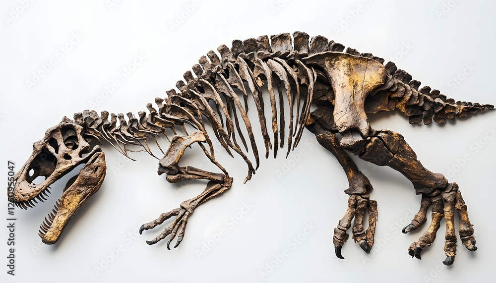 Poster fossilized dinosaur skeleton complete display