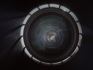 Camera lens close up